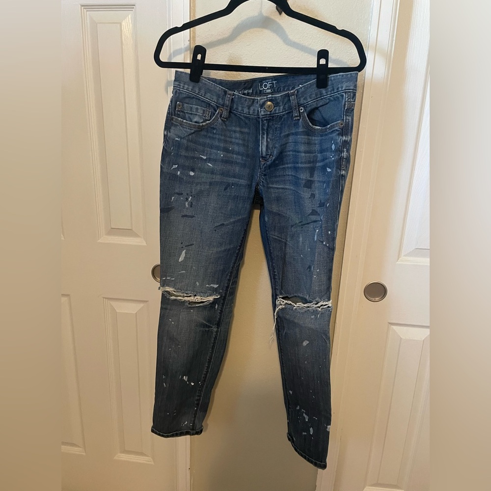 LOFT Distressed Lean Boyfriend Jean